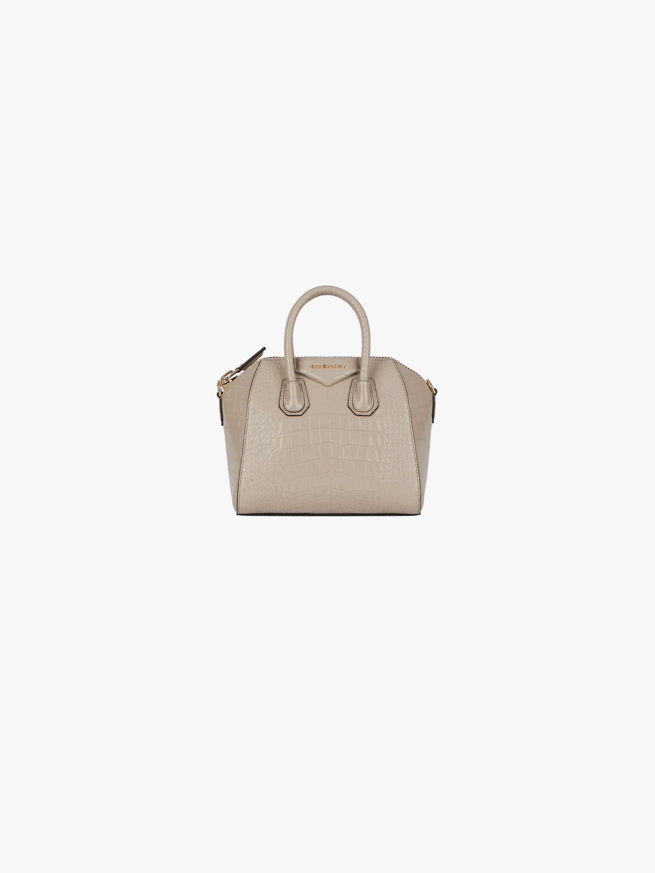 Mini Antigona bag in crocodile effect leather
