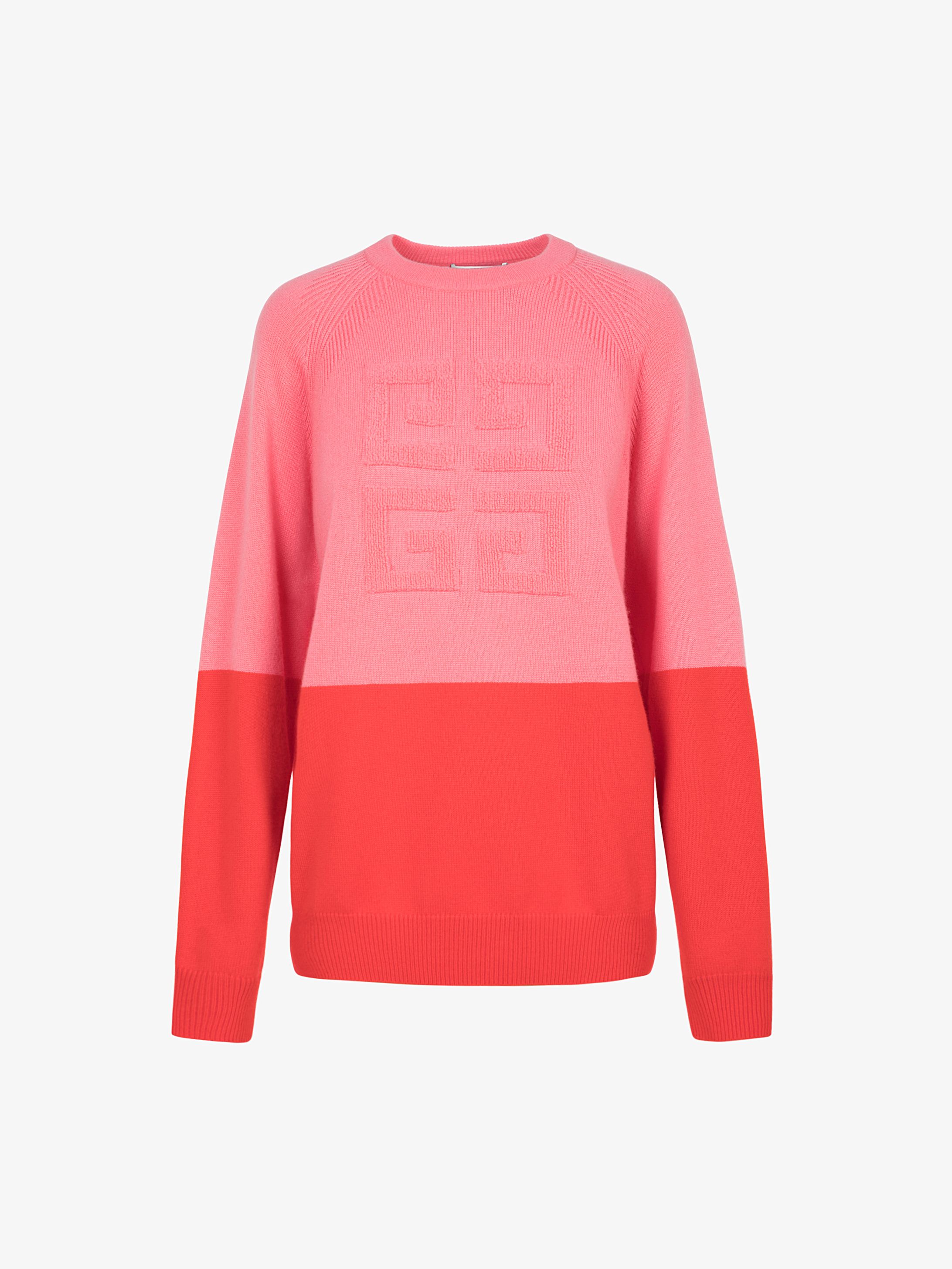 Pullover bicolore in cashmere con logo 4G