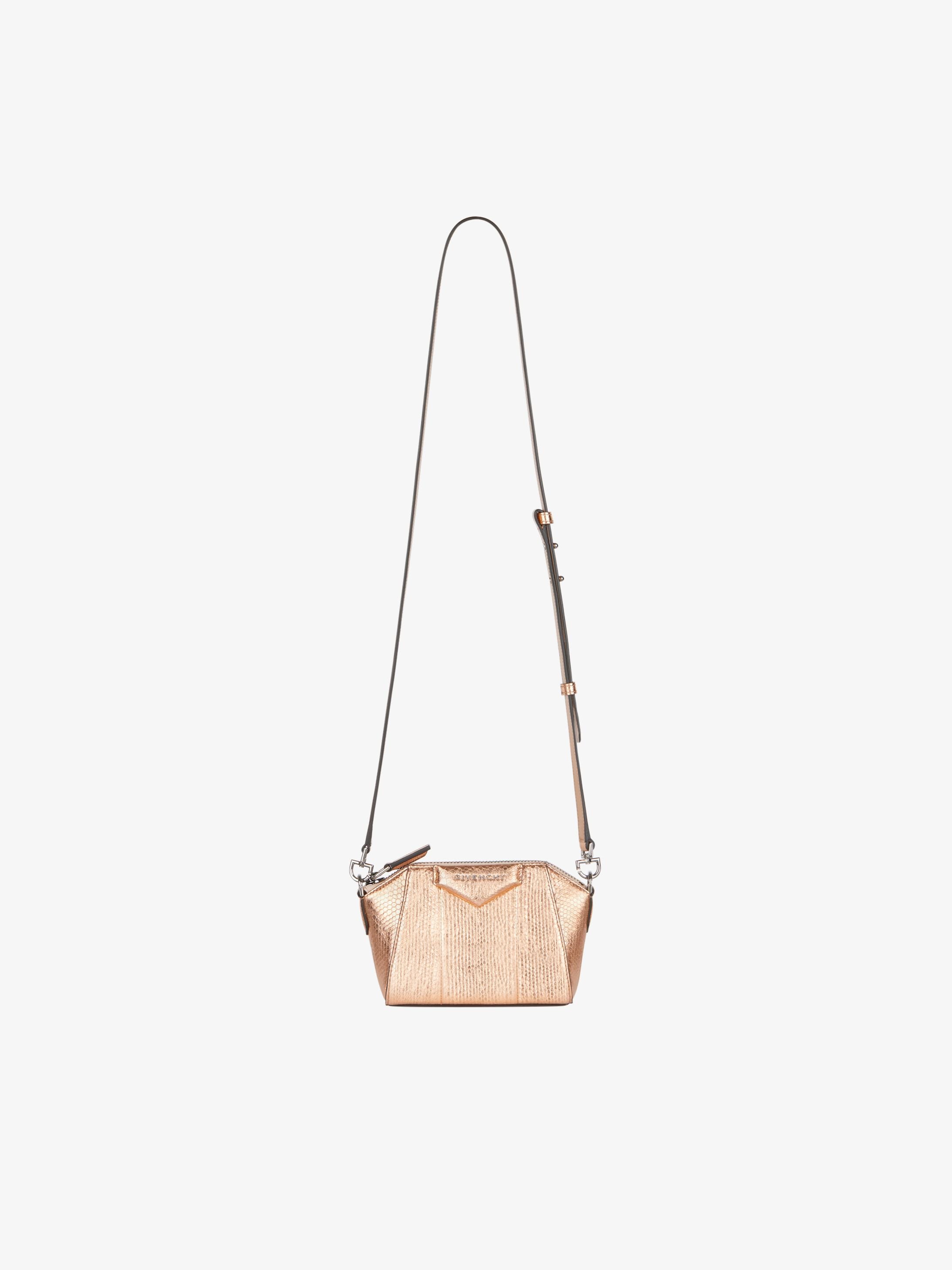 Sac Antigona nano en serpent d'eau métallisé