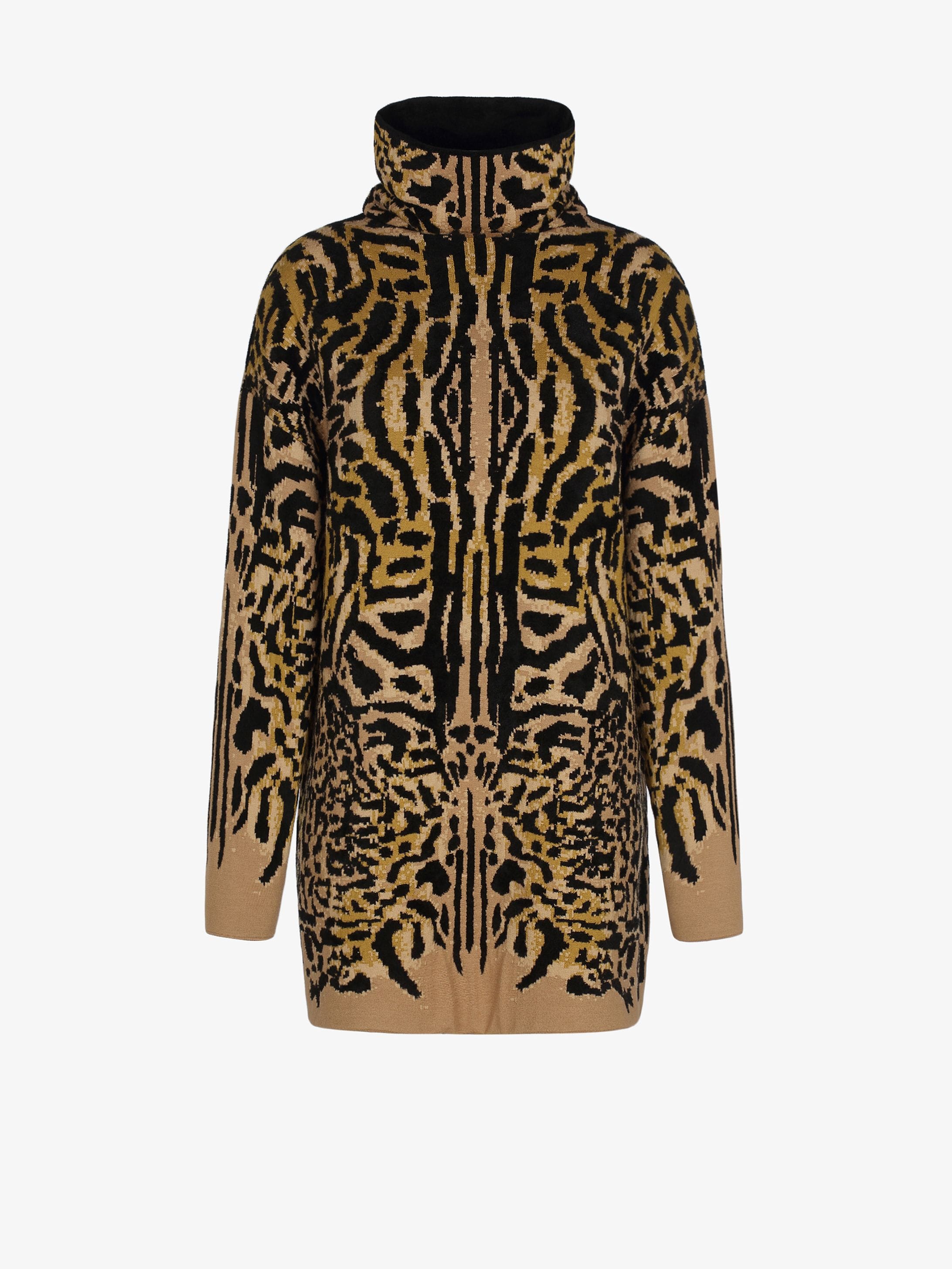 Pullover oversize in jacquard ghepardato