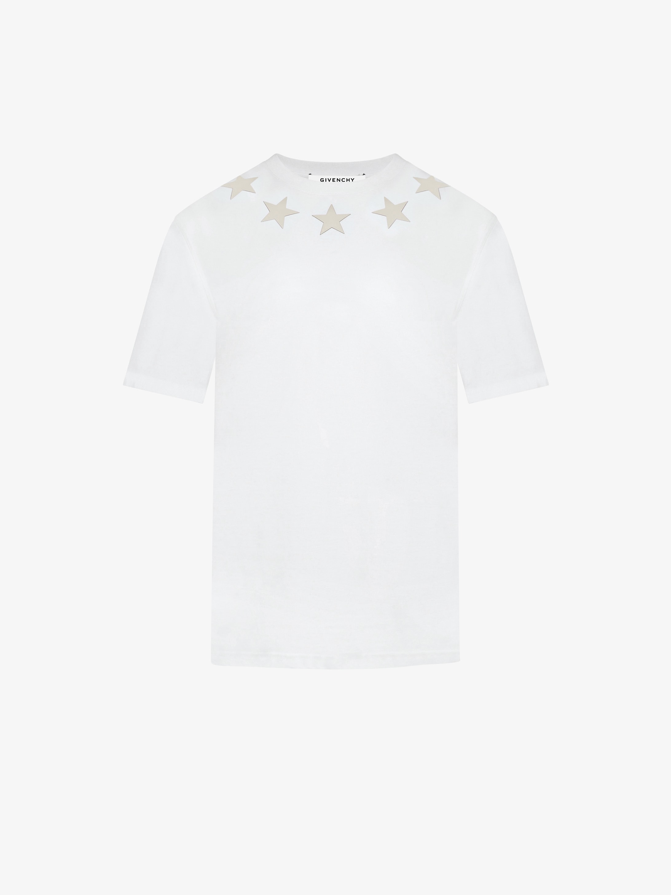 t shirt with stars around neck