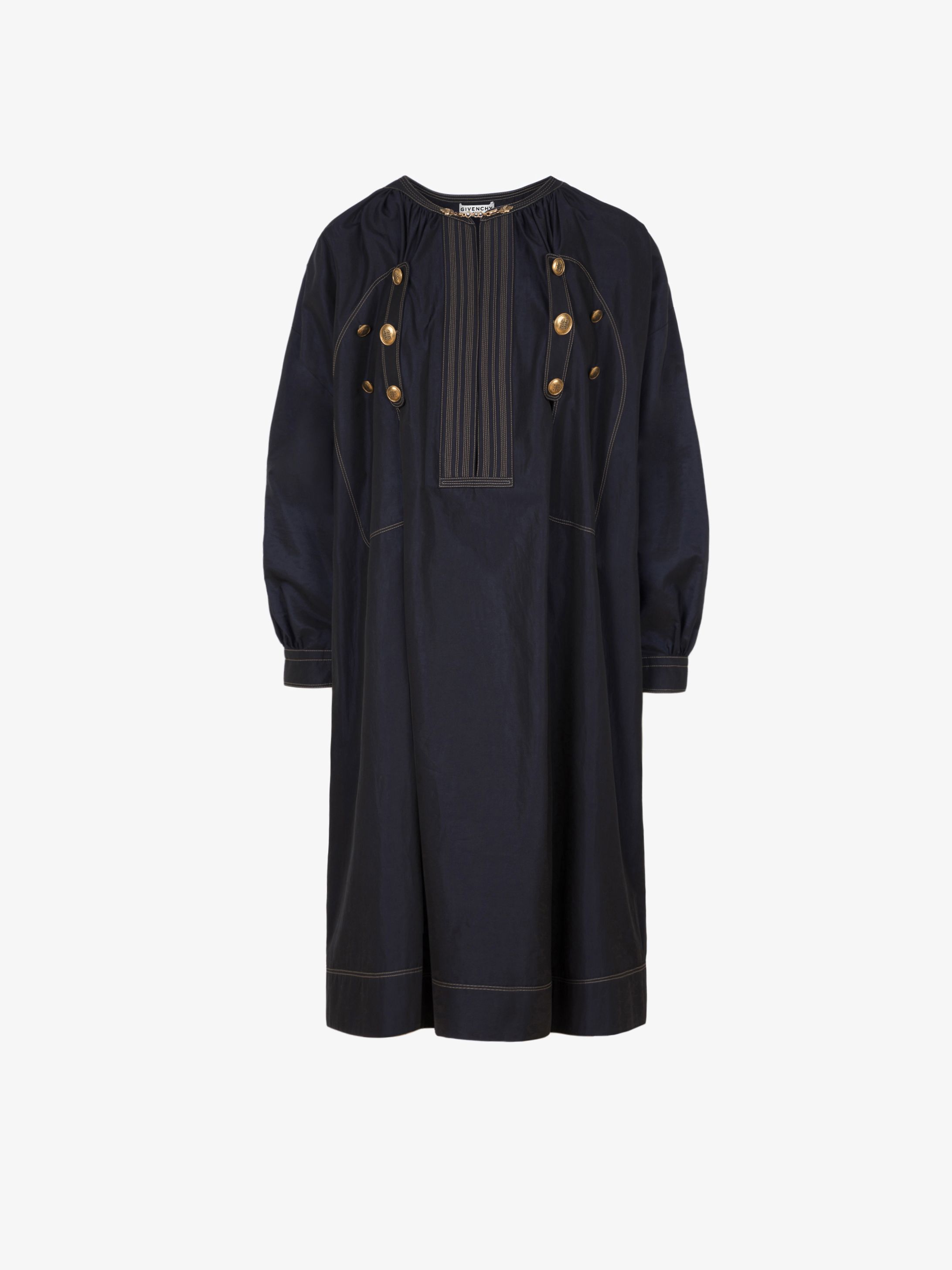 Changing poplin dress with 4G buttons