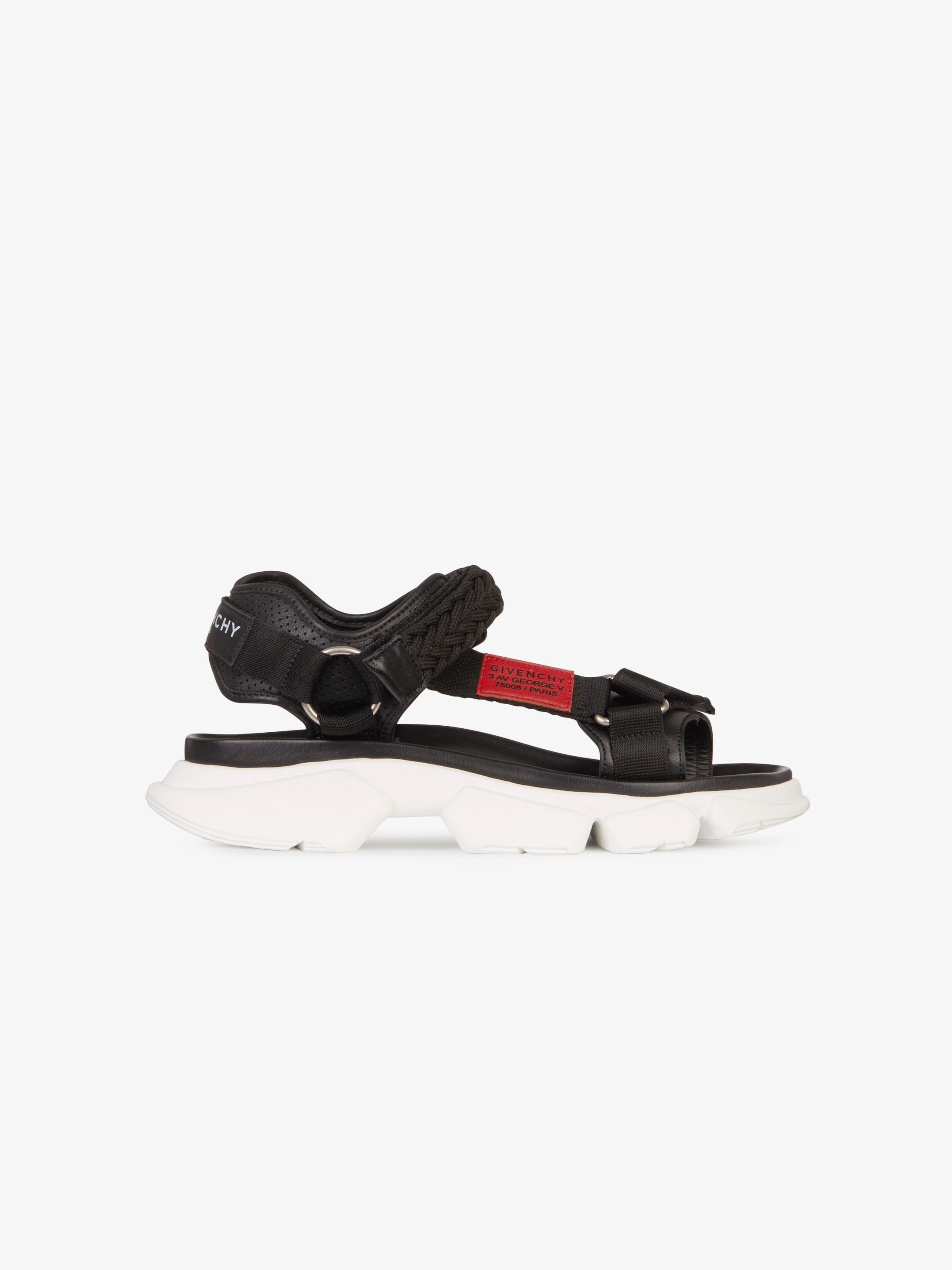 JAW sandals in leather and nylon