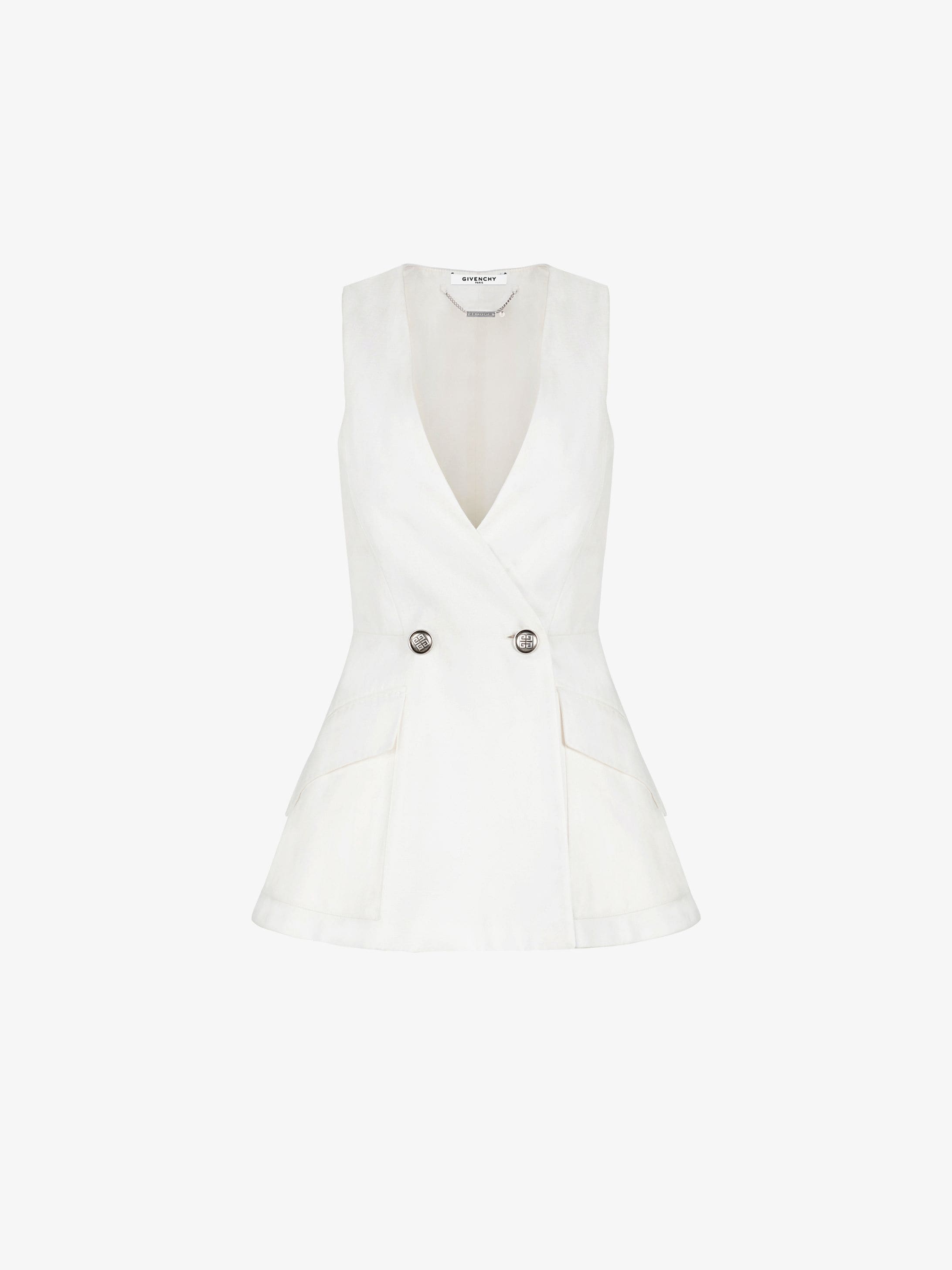 Sleeveless jacket in cotton