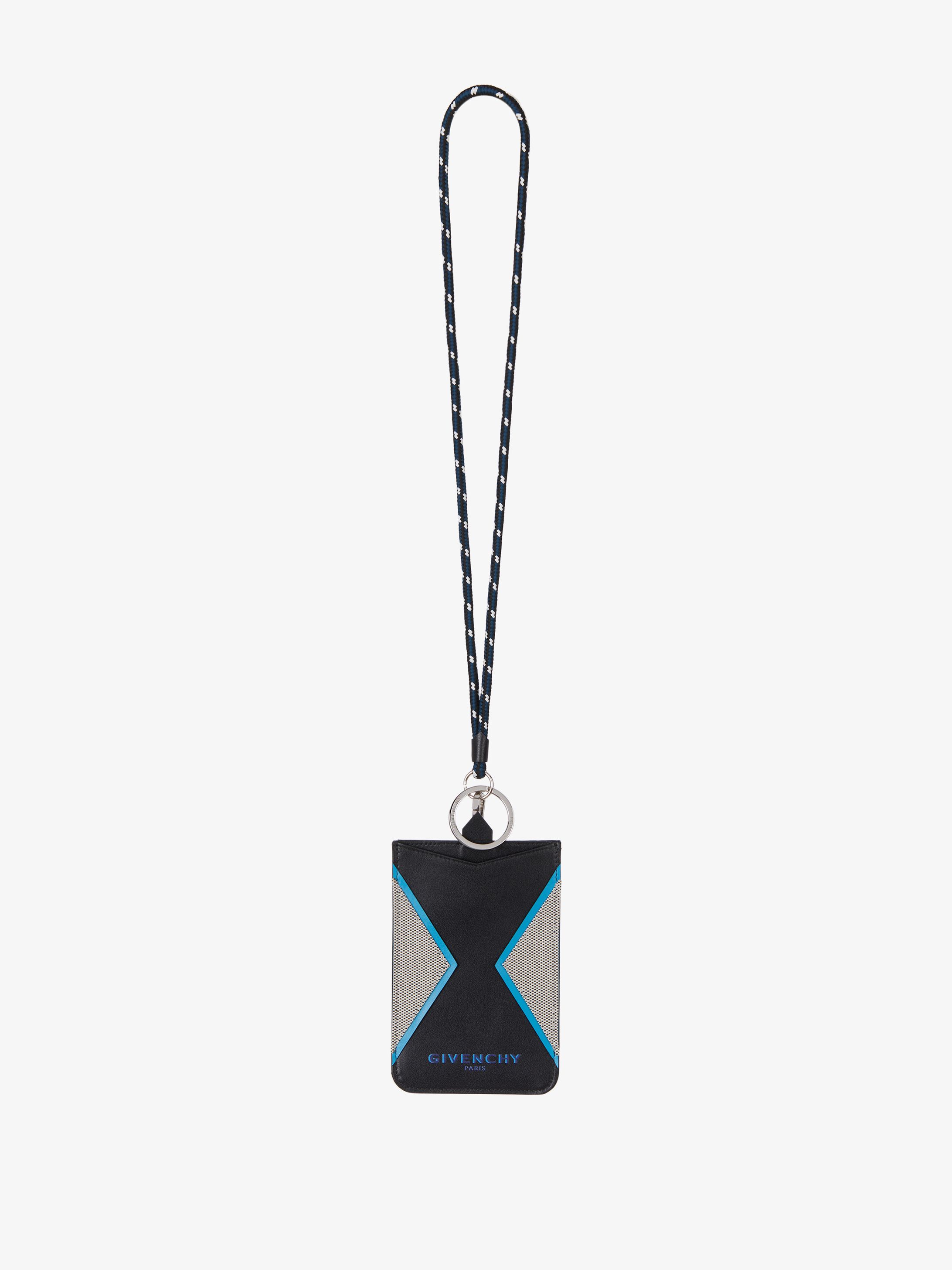 IPhone case collar in leather and canvas